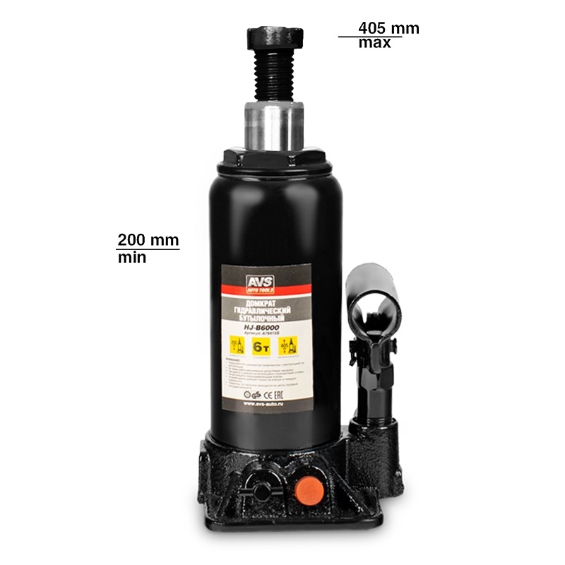 Домкрат гидравлический AVS HJ-B6000, 6т, 200-405мм. (2) Арт. A78415S Домкрат гидравлический AVS HJ-B6000, 6т, 200-405мм. (2) Арт. A78415S